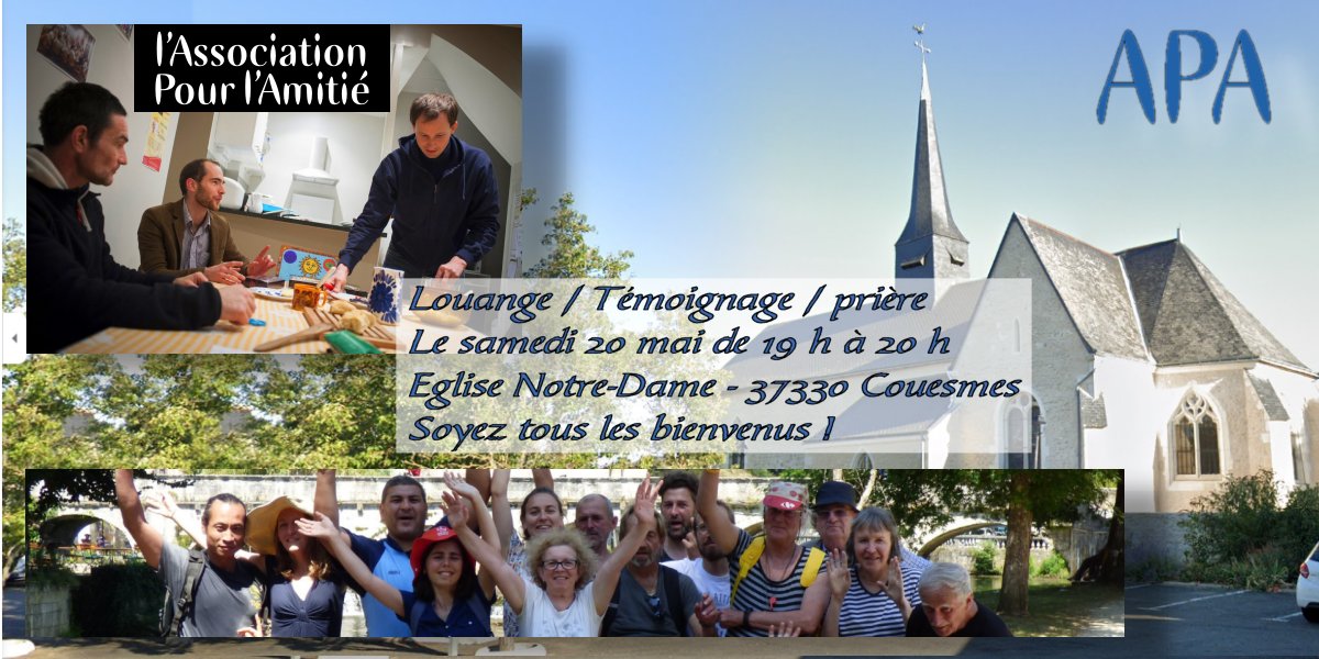 Couesmes samedi 20 mai 19 h : Louange / Témoignages / prière