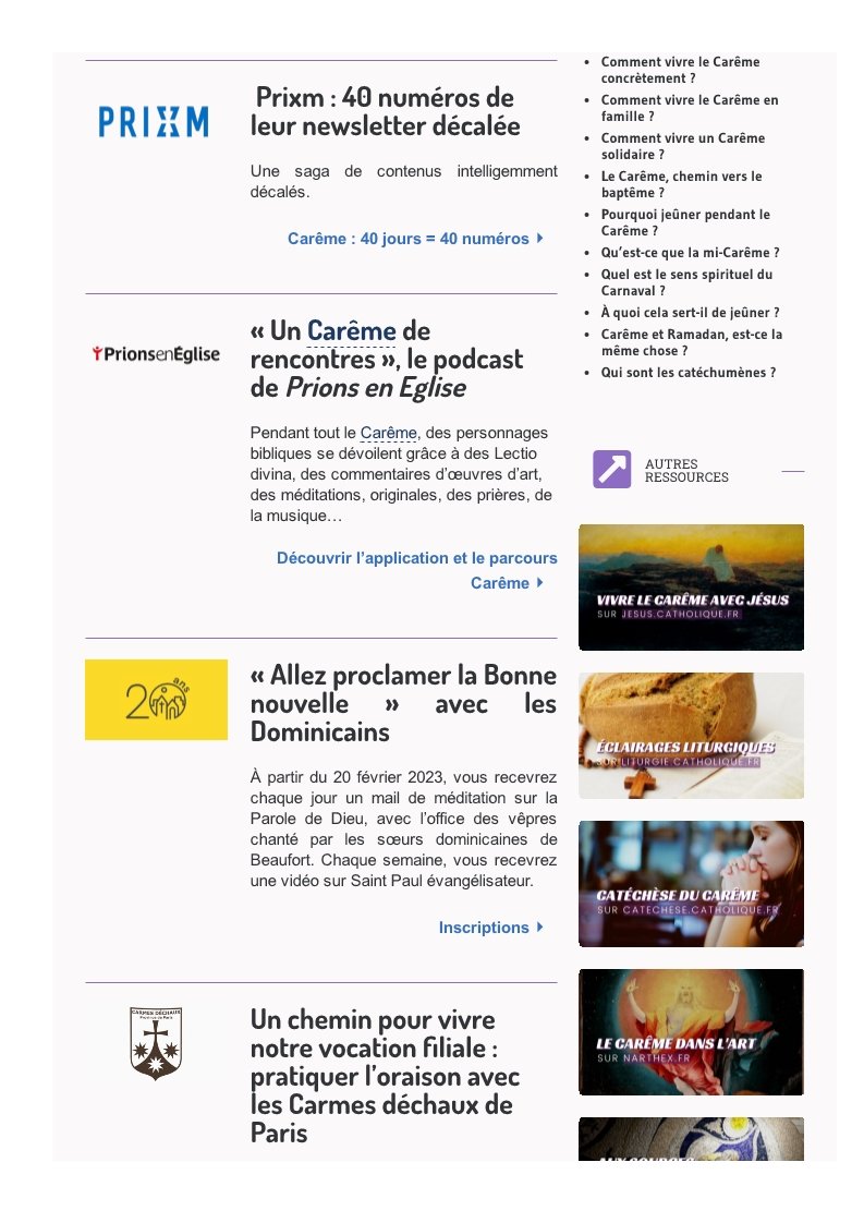 Pour accompagner notre Carême ...