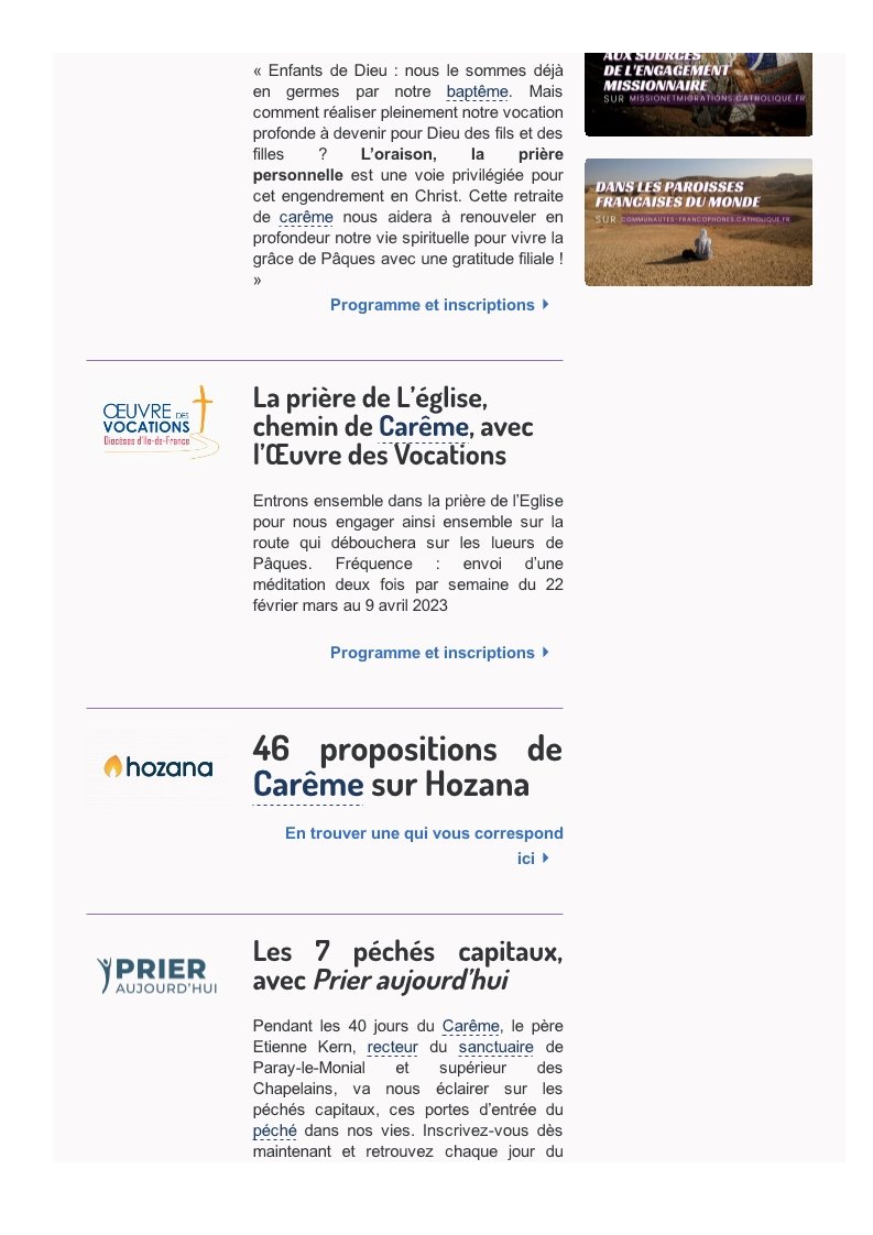 Pour accompagner notre Carême ...