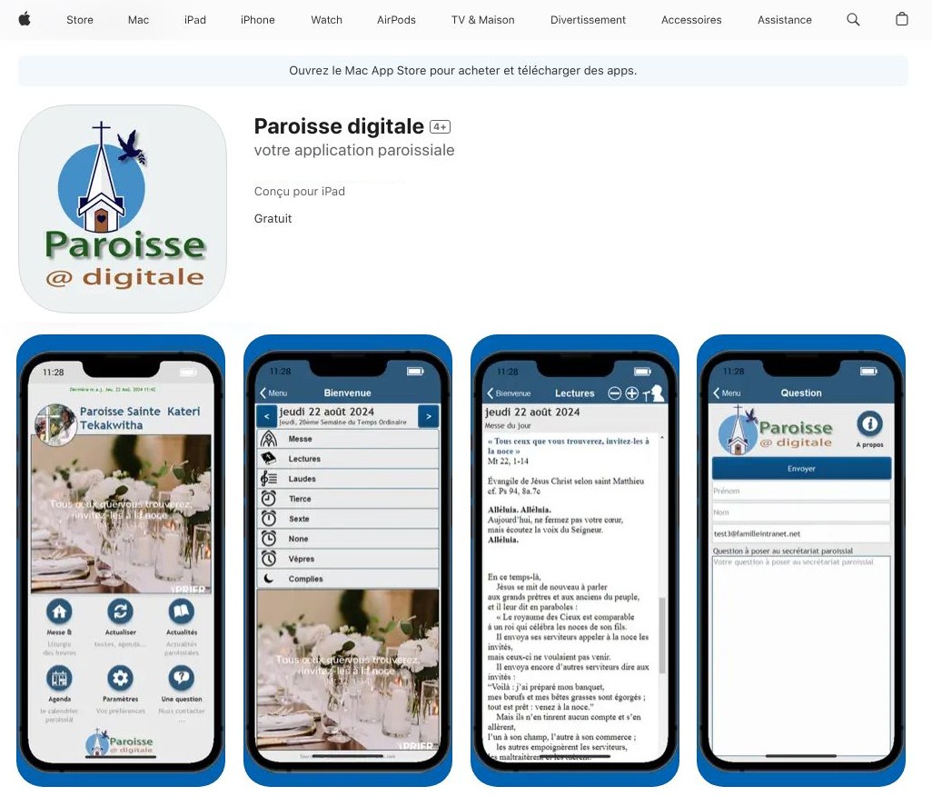 L'appli pour prier et retrouver les nouvelles paroissiales
