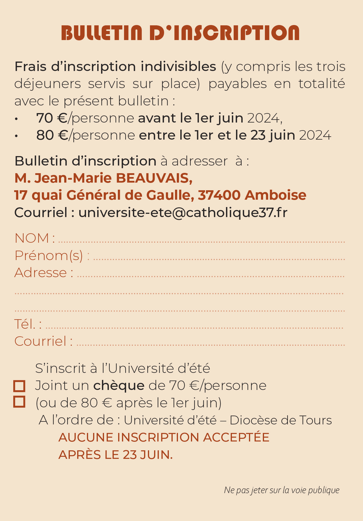 Université d'été du diocèse de Tours 2024